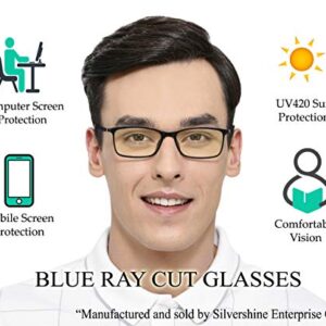 Silvercare Blue Ray Cut UV 420 Anti-Reflection unisex Spectacle for PC usage