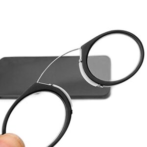 AEC ID Globus Go Everywhere Pince Nez Style Nose Resting P Inching Portable Reading Glasses with No Temple Arms Readers for Men and Women