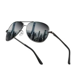 Simsco Polarized Protected Aviator Black Sunglasses with For Men Latest and For Women Stylish Wayfarer